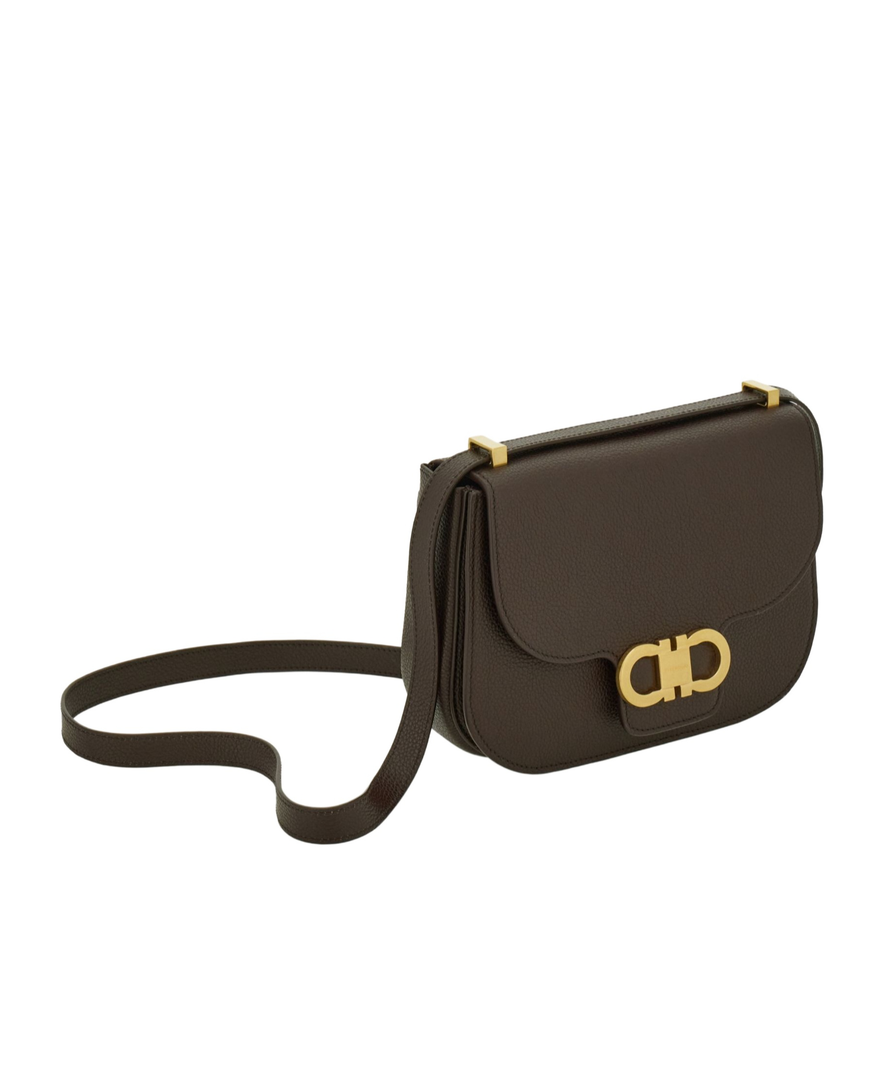 Ferragamo Gancini Double-button Cross-body Bag In Green