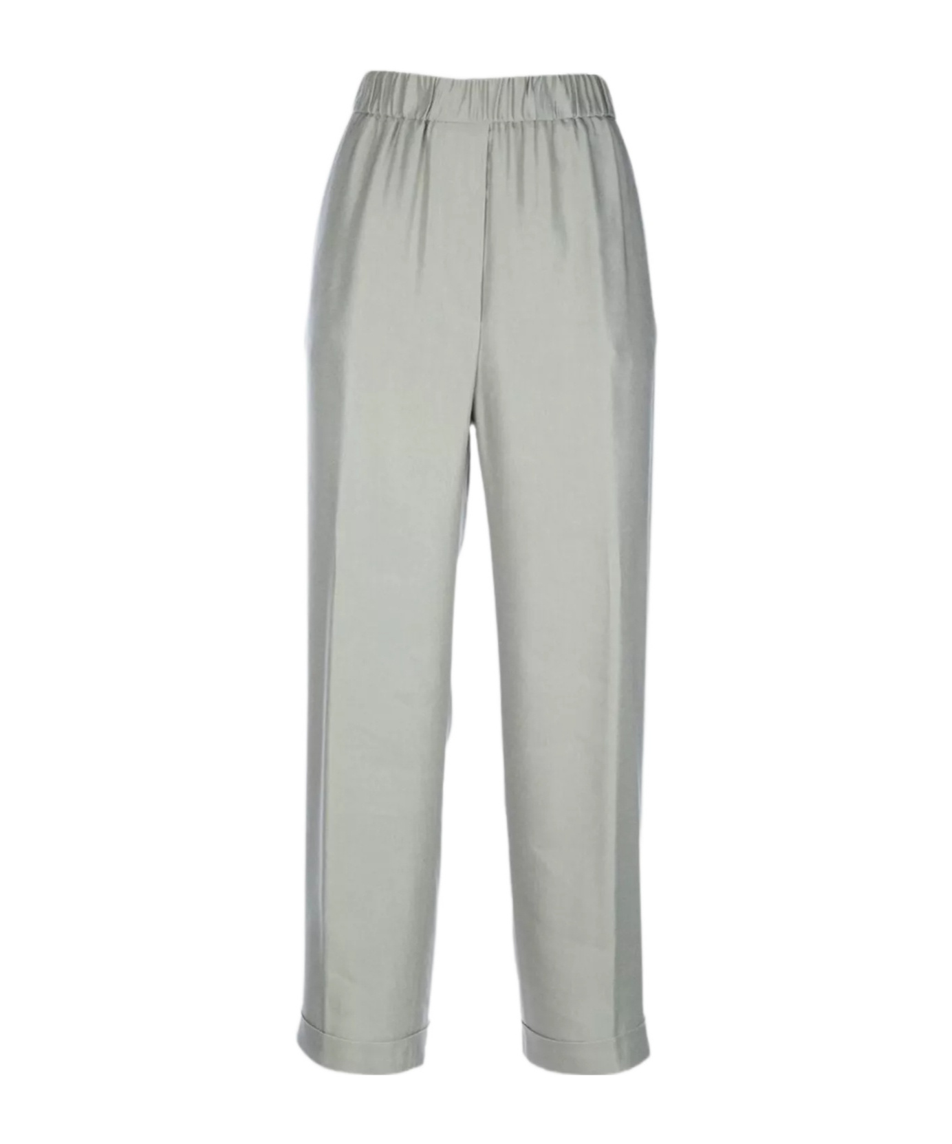 Peserico Trousers With Elastic Waistband And Pockets In Gray
