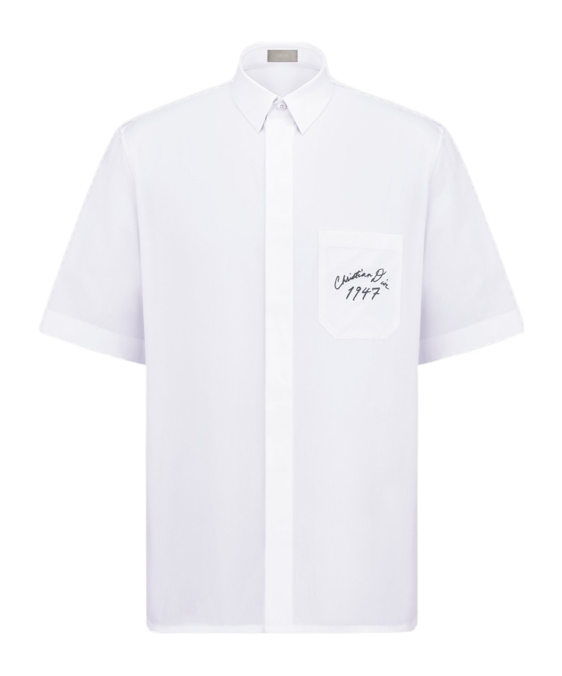 Dior Button Short Sleeve Shirt In White