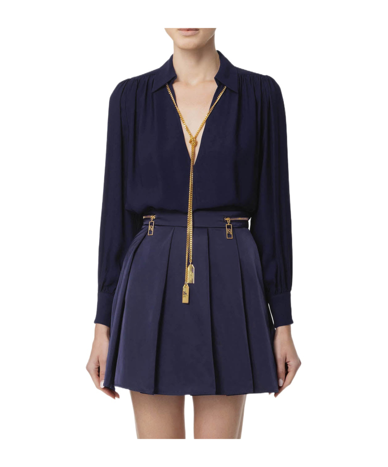 Elisabetta Franchi Long-sleeved Shirt In Black