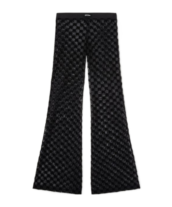 Shop Palm Angels Printed Gauze Pants In Black