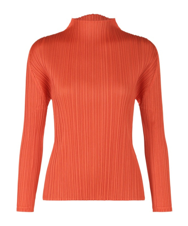 Issey Miyake Pleated Blouse In Red