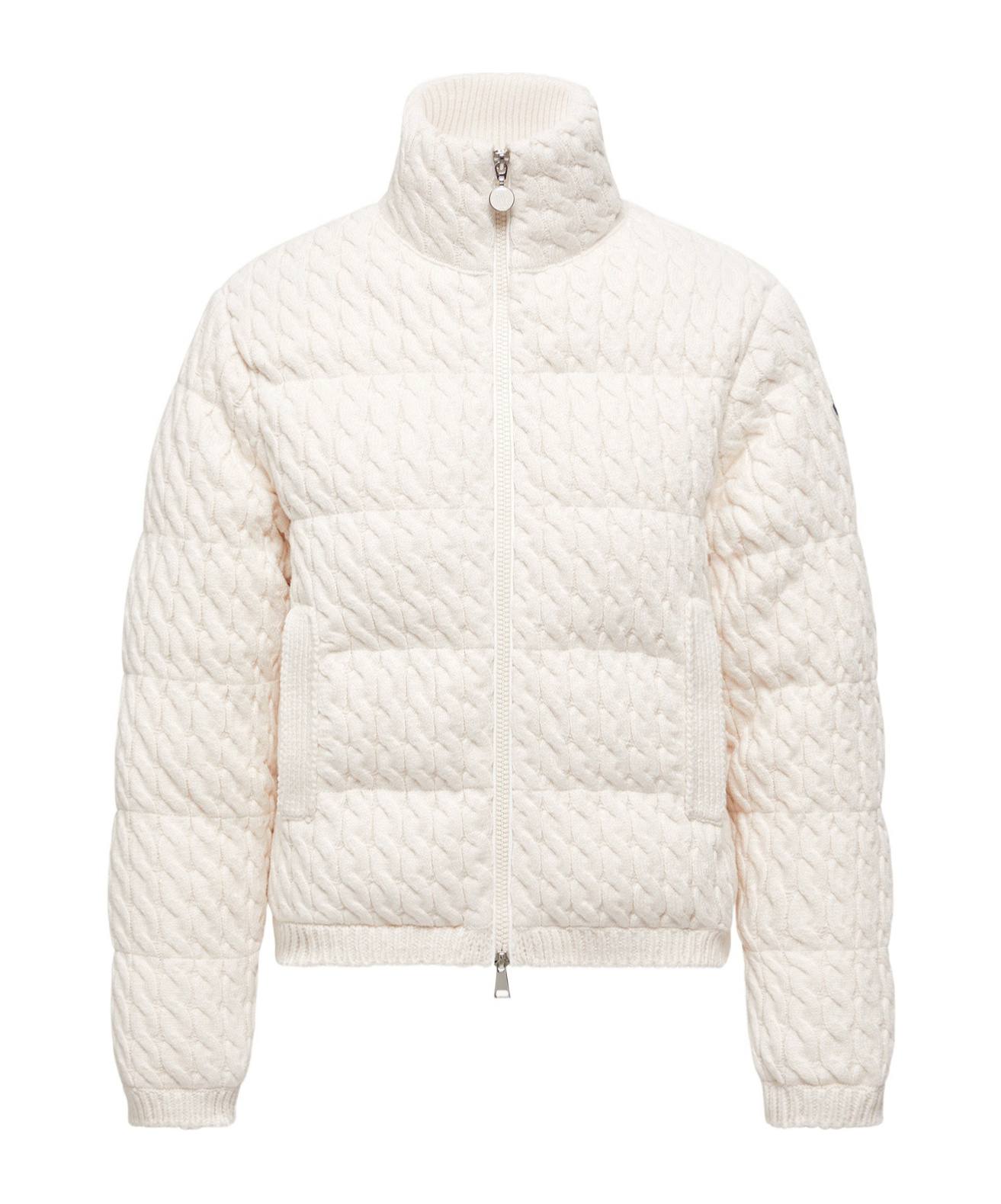 Moncler Padded Wool & Cotton Zip-up Cardigan, Women, White, Size: S In White