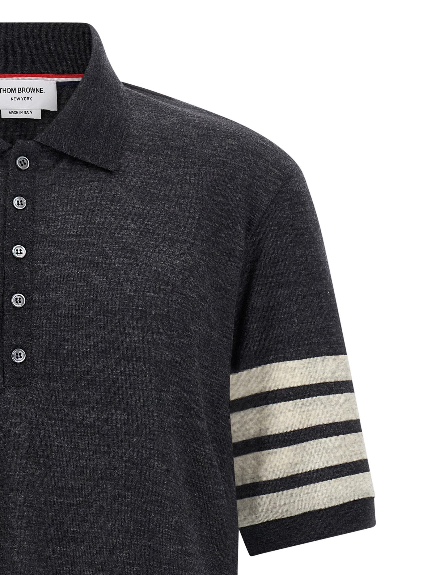 Thom Browne 4-bar Virgin Wool Jersey Polo In Blue