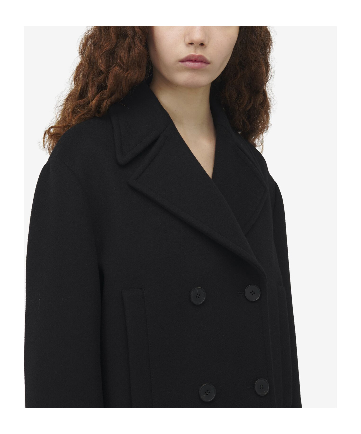 Alexander Mcqueen Womens Black Double-breasted Regular-fit Wool And Cashmere-blend Coat In Black