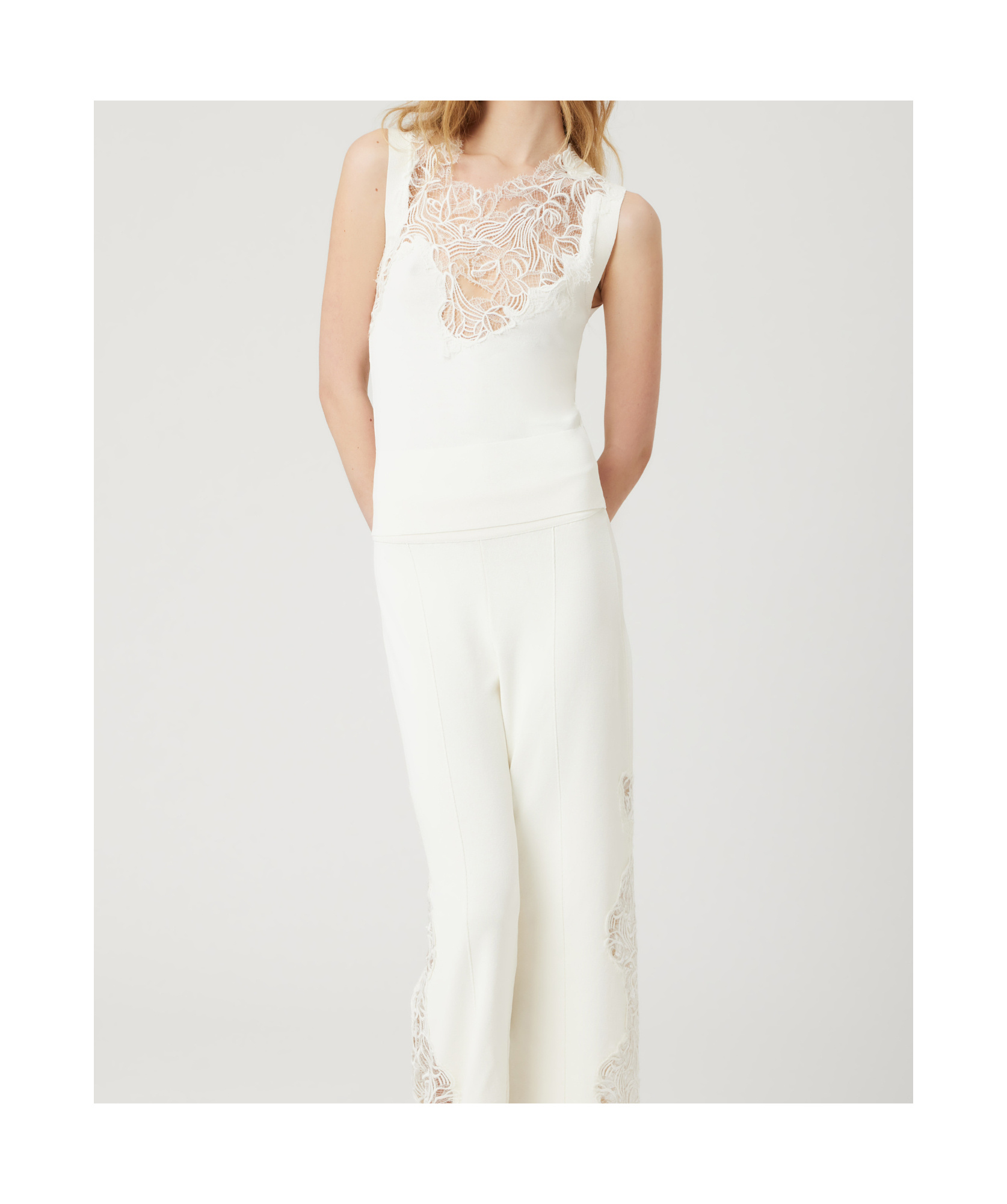 Ermanno Scervino Floral-embroidered Tank Top In White