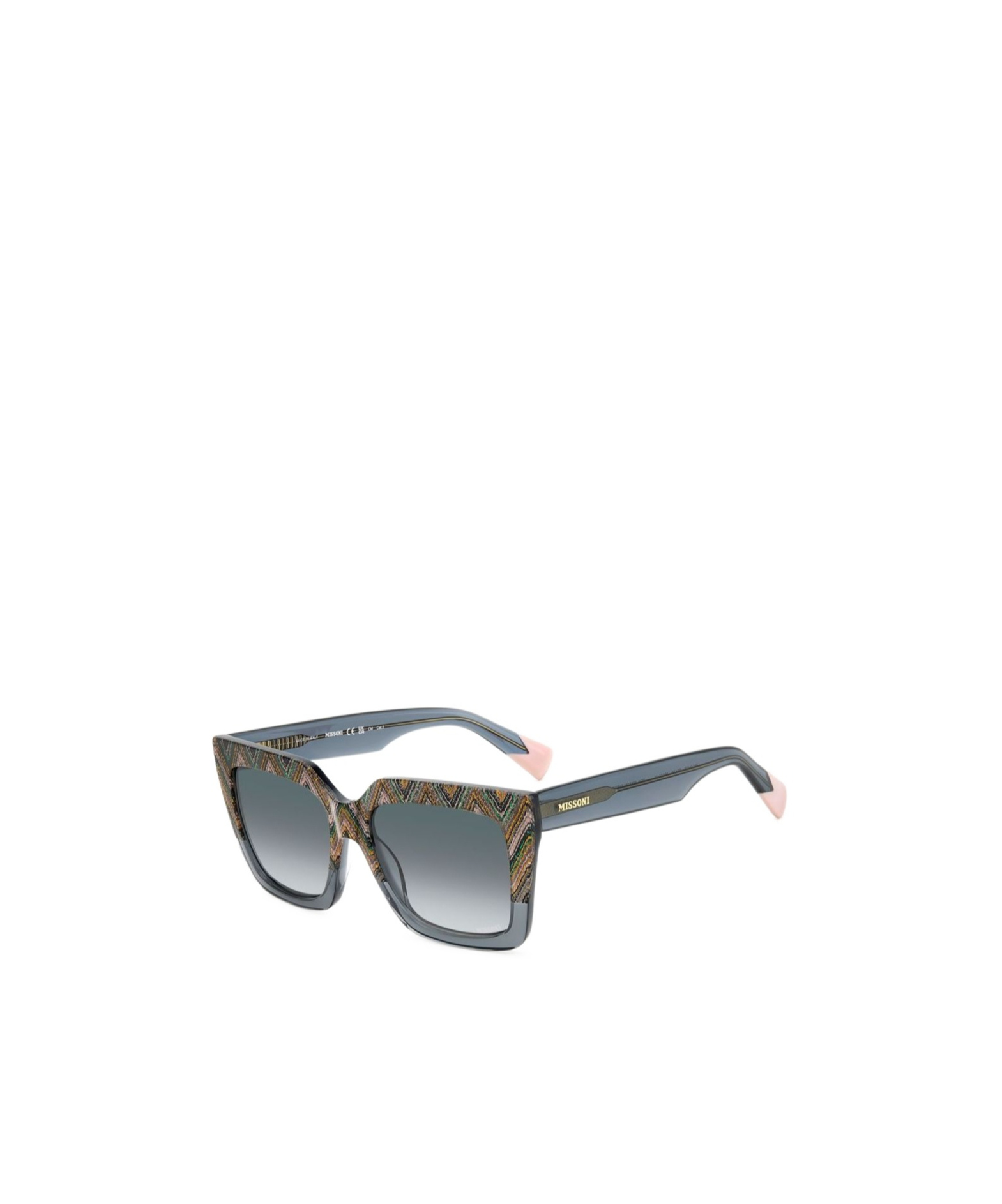 MISSONI ZIGZAG-PATTERN RECTANGLE-FRAME SUNGLASSES