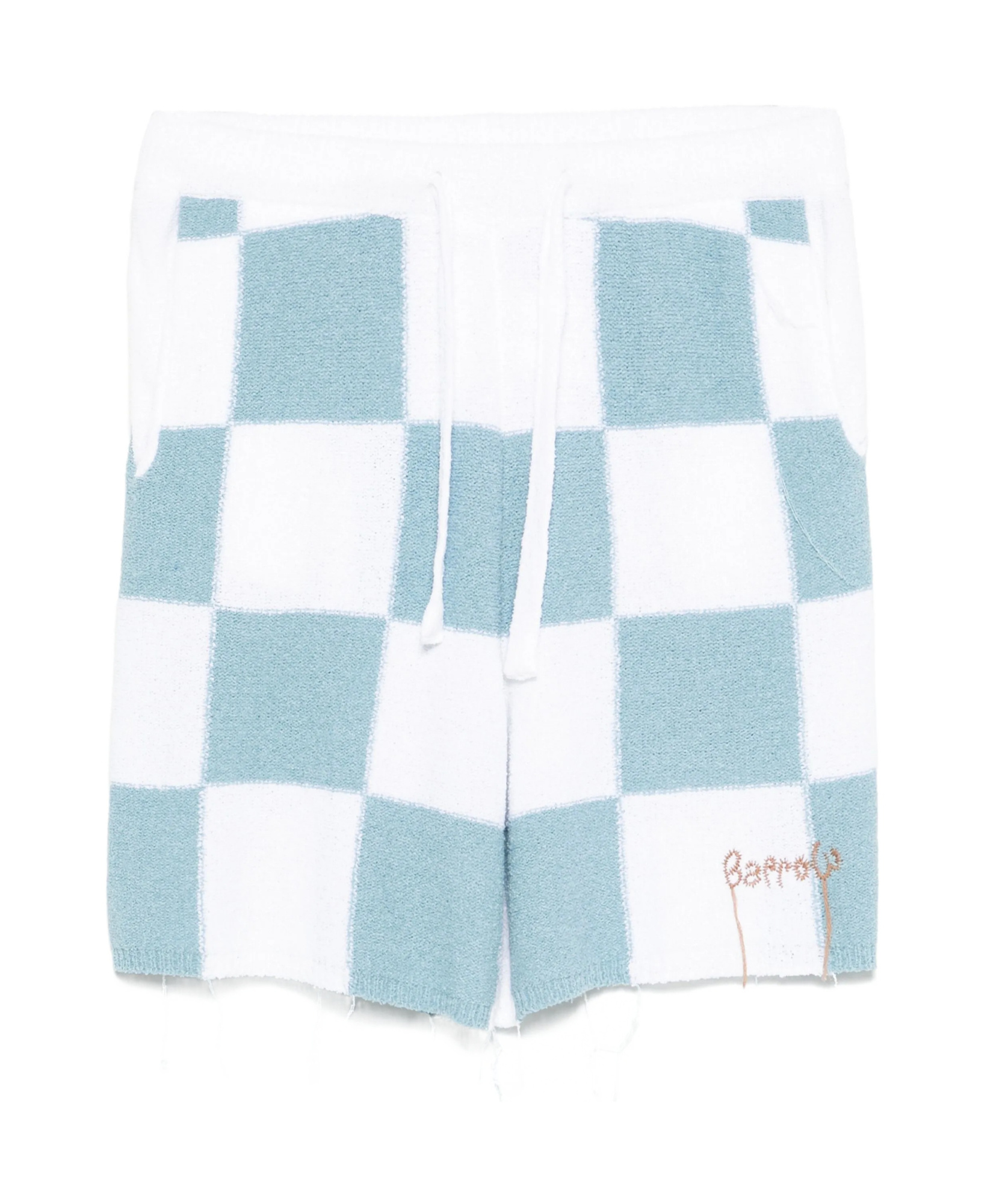 Shop Barrow Checkerboard Shorts In White