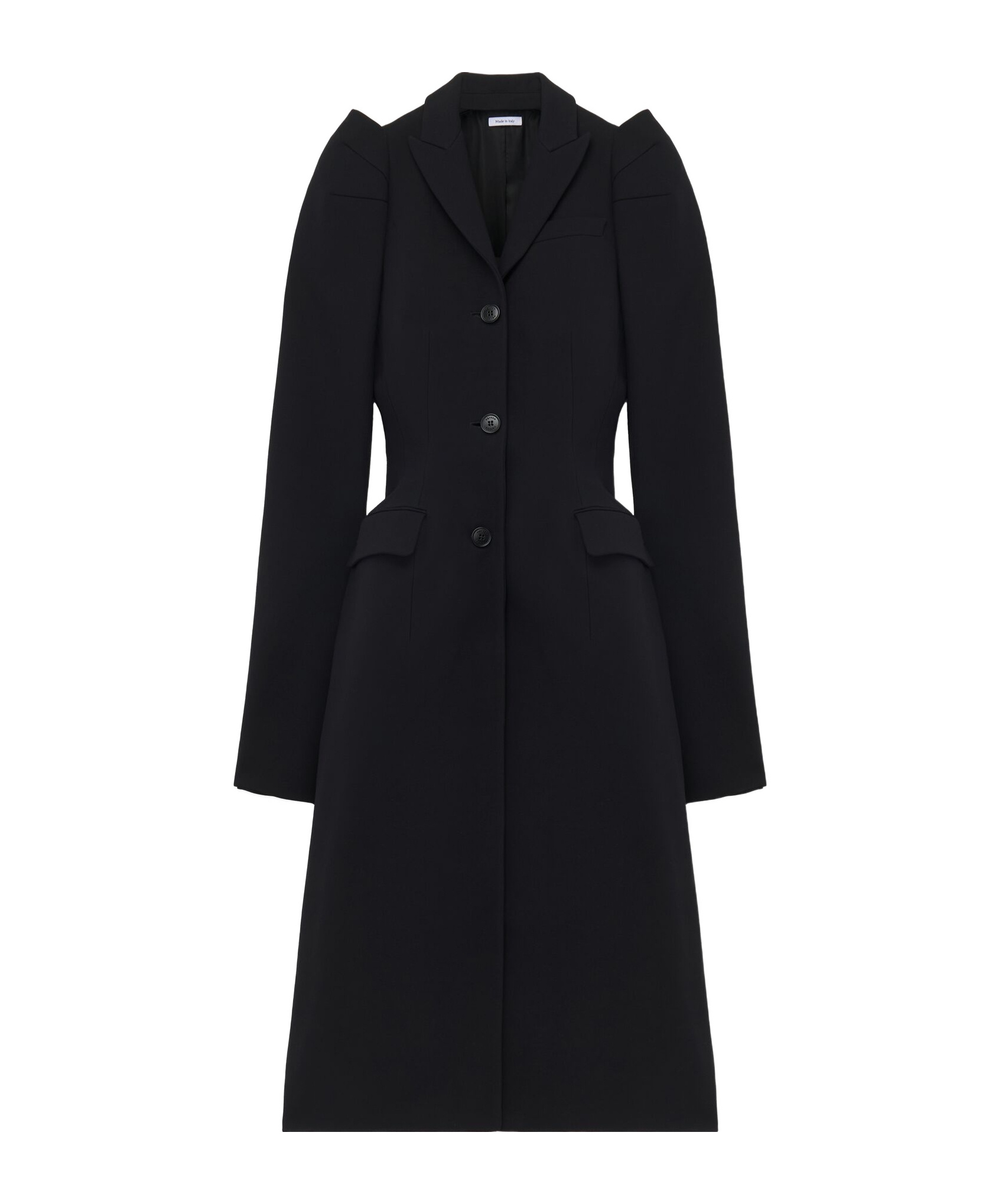 Alexander Mcqueen Women's Pinched Shoulder Coat In Black