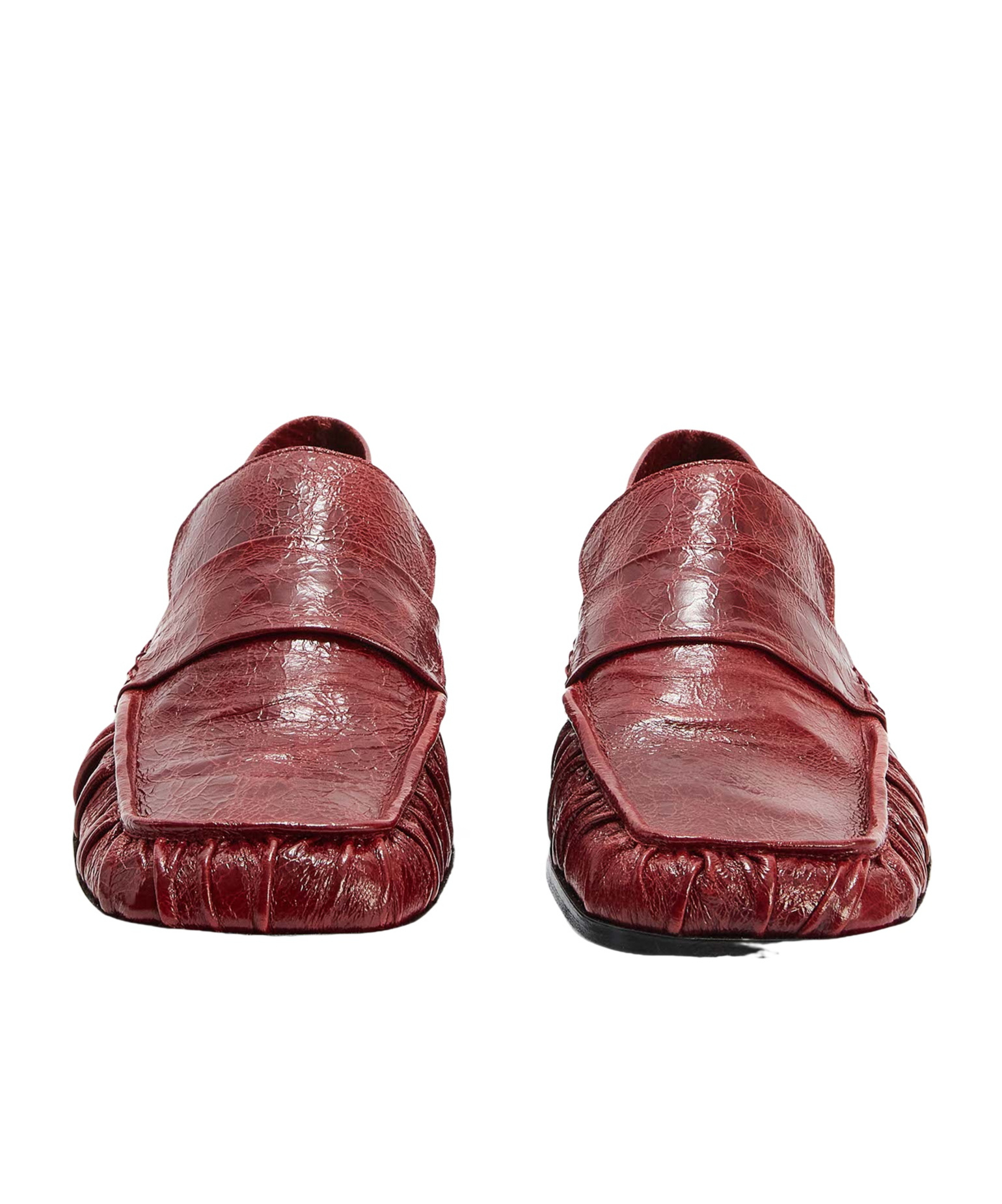 Jil Sander Leather Loafers In Dark Cherry