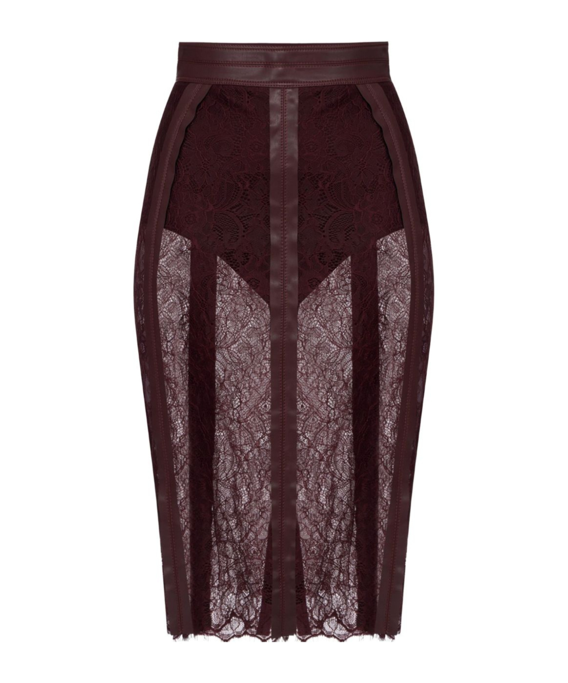 Elisabetta Franchi Lace-contrast Midi Skirt In Animal Print