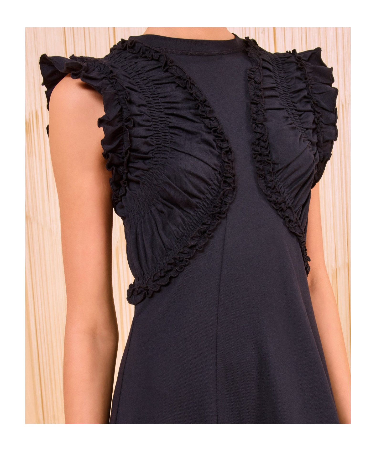 Ulla Johnson Shiva Sleeveless Ruffled Midi Dress Noir In Black