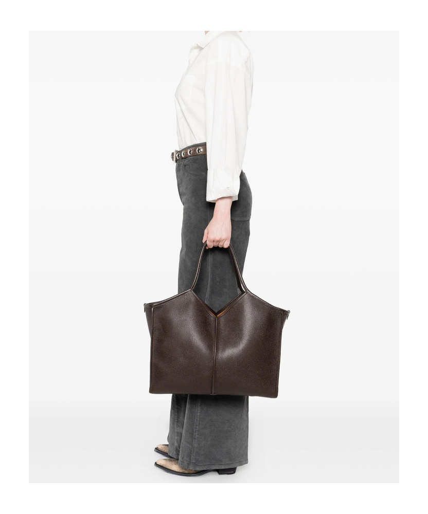 Hereu Large Leather Tote Bag In Black