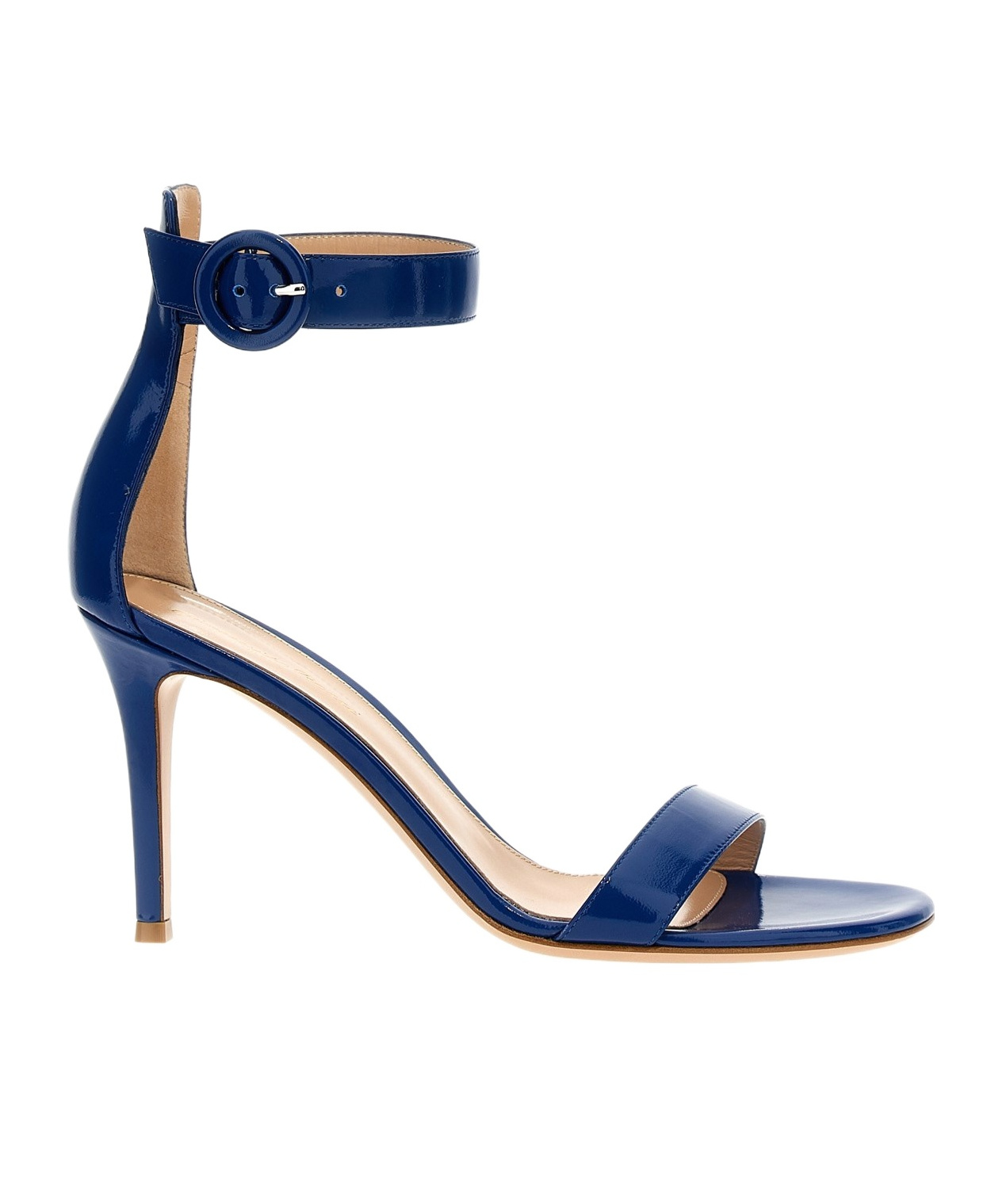 Gianvito Rossi Round-headed High-heeled Sandals In Blue