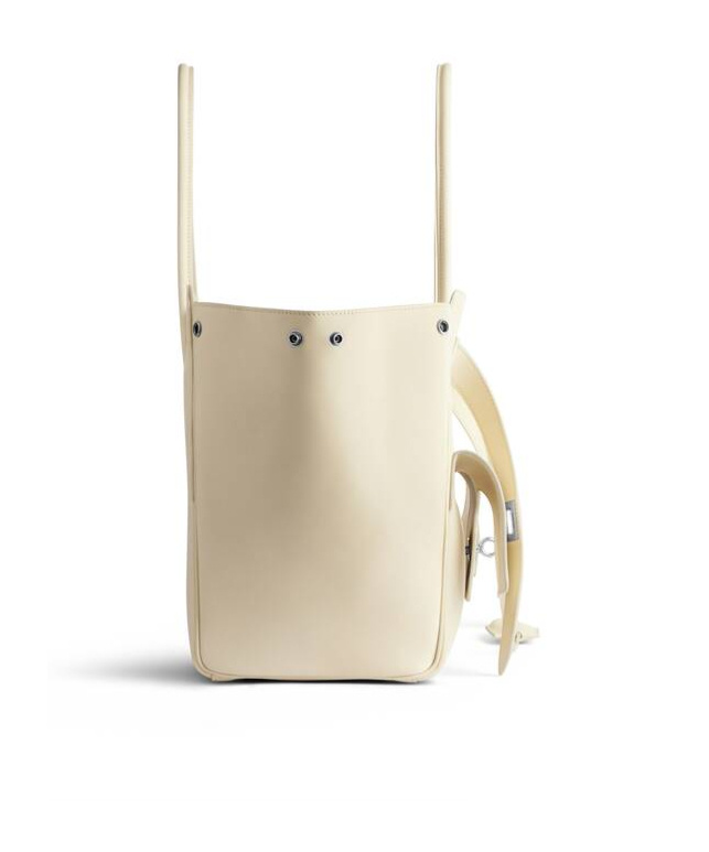 Balenciaga Bel Air Medium Leather Tote Bag In Soybean Color