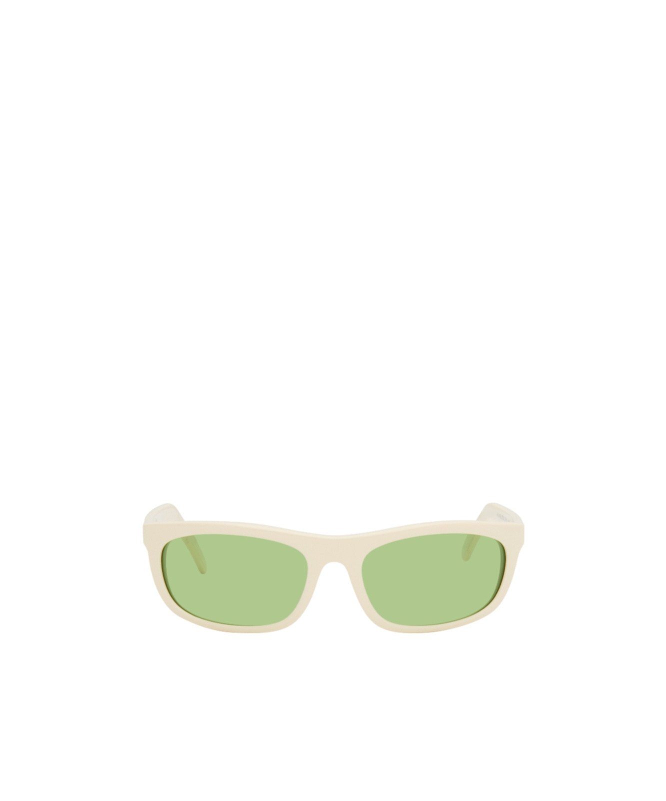 Our Legacy White Shelter Sunglasses In Green