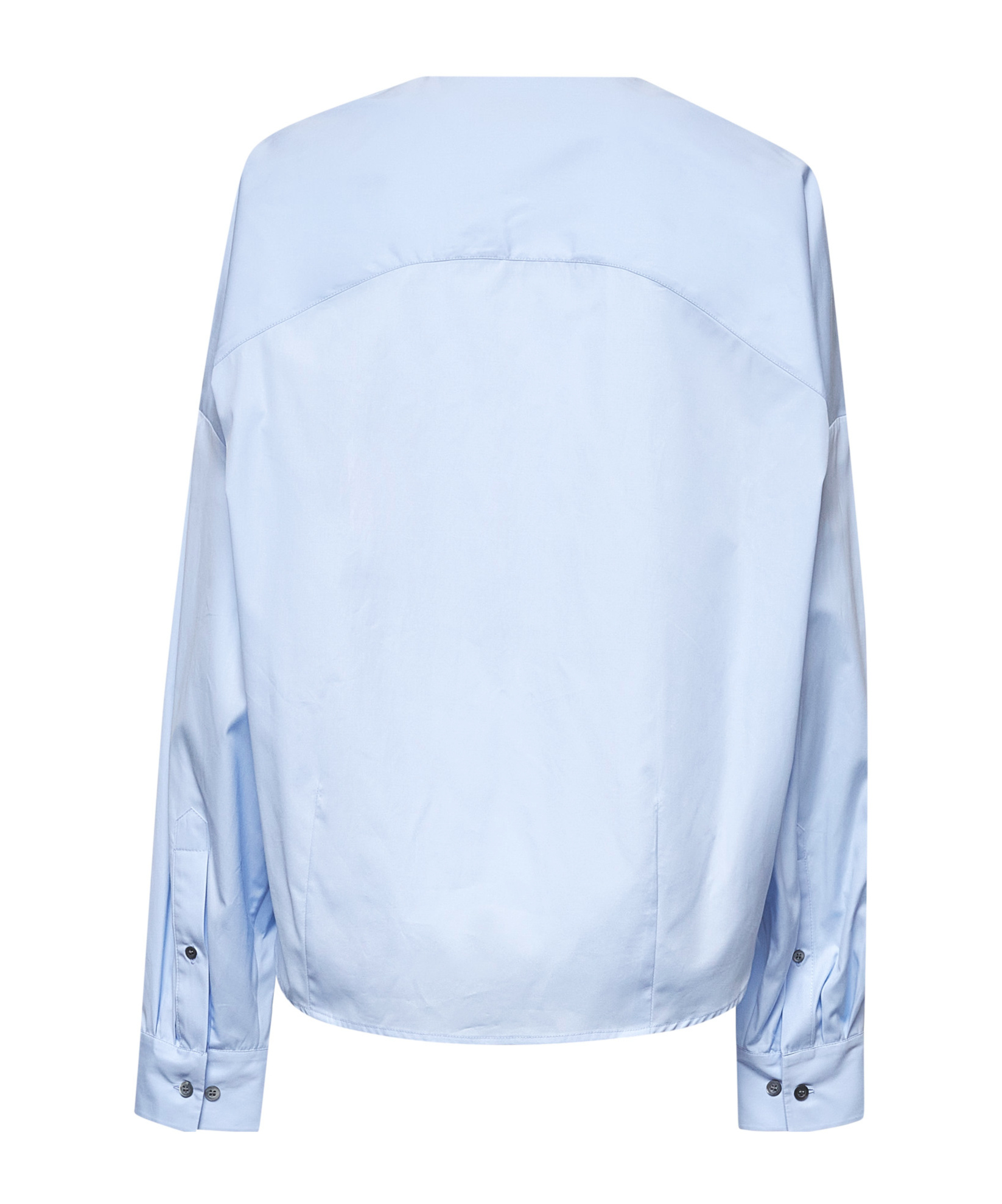 Dries Van Noten Draped V-neck Blouse Buttoned Cuffs In Blue