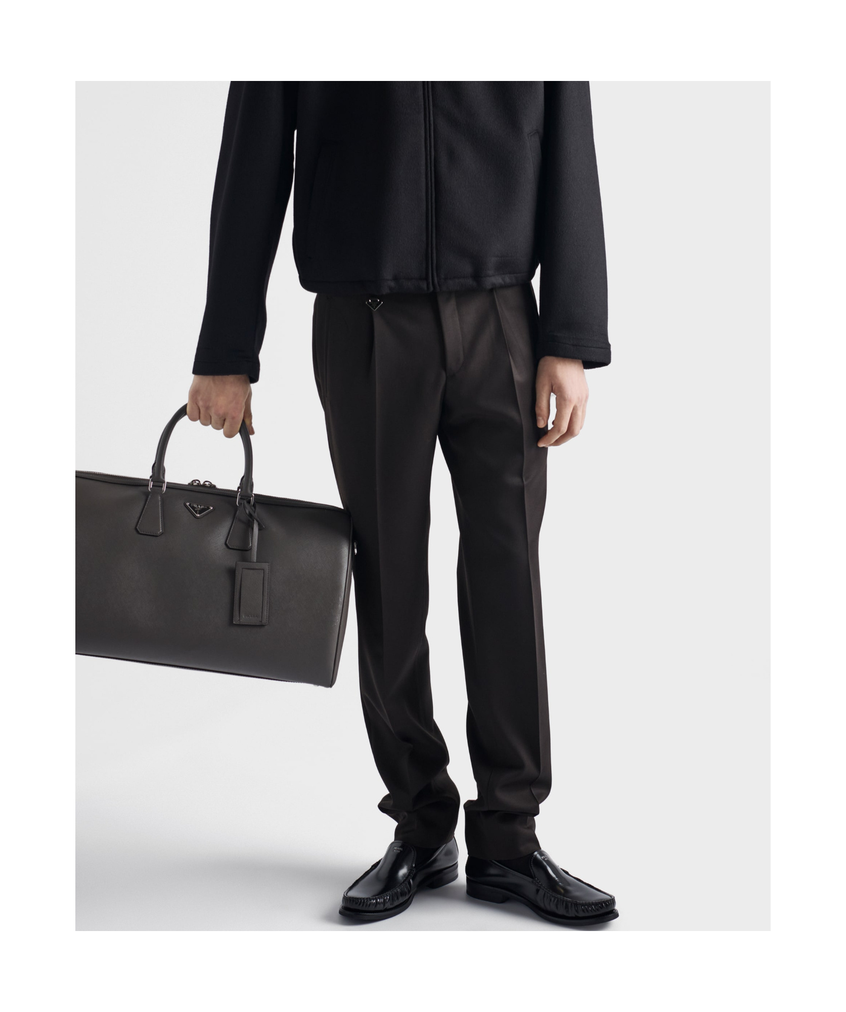 Prada Pleated-front Trousers In Black
