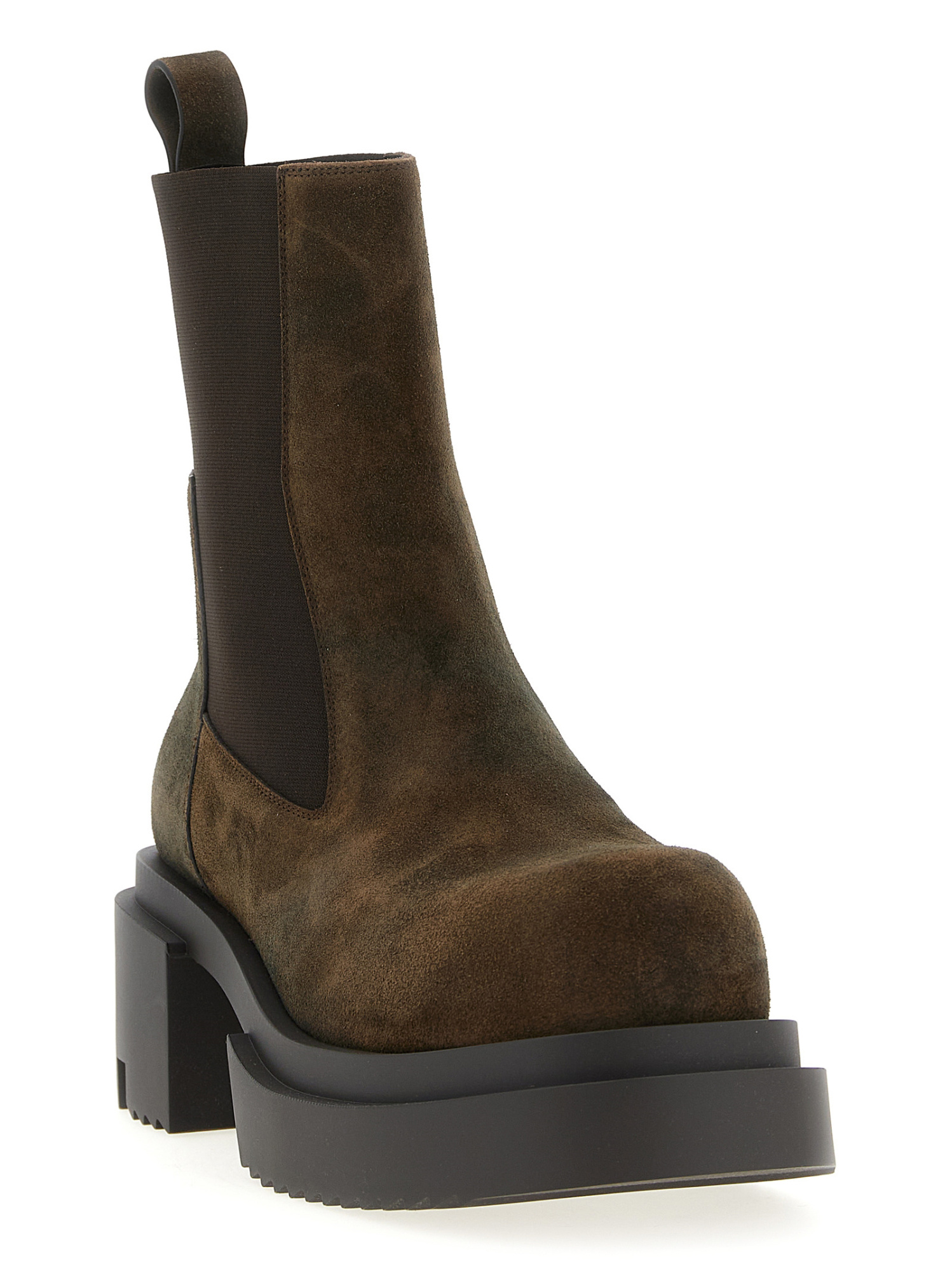 Rick Owens Round-toed Ankle Boots In Brown