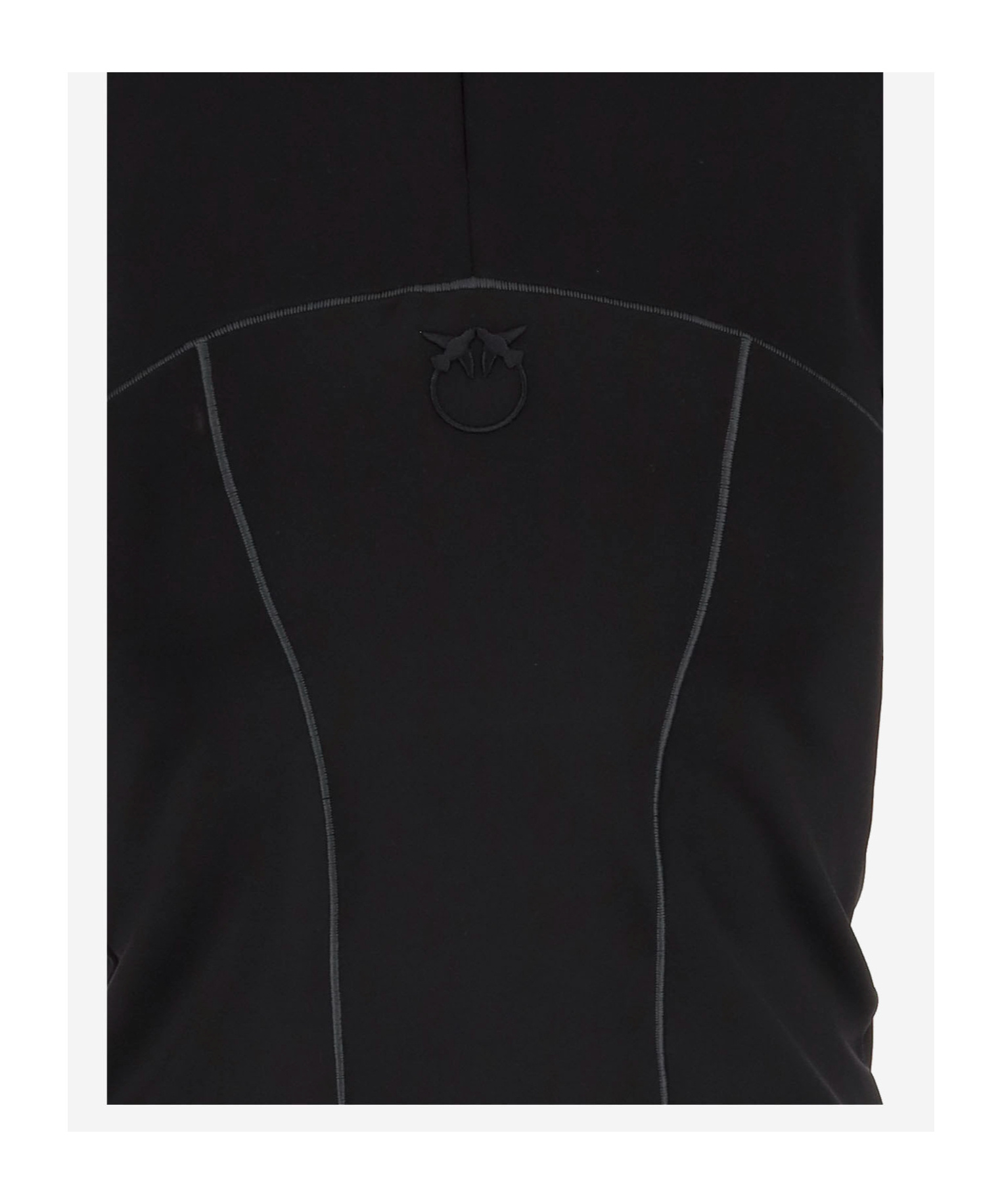 Pinko Stretch Nylon Jersey With Logo In Black