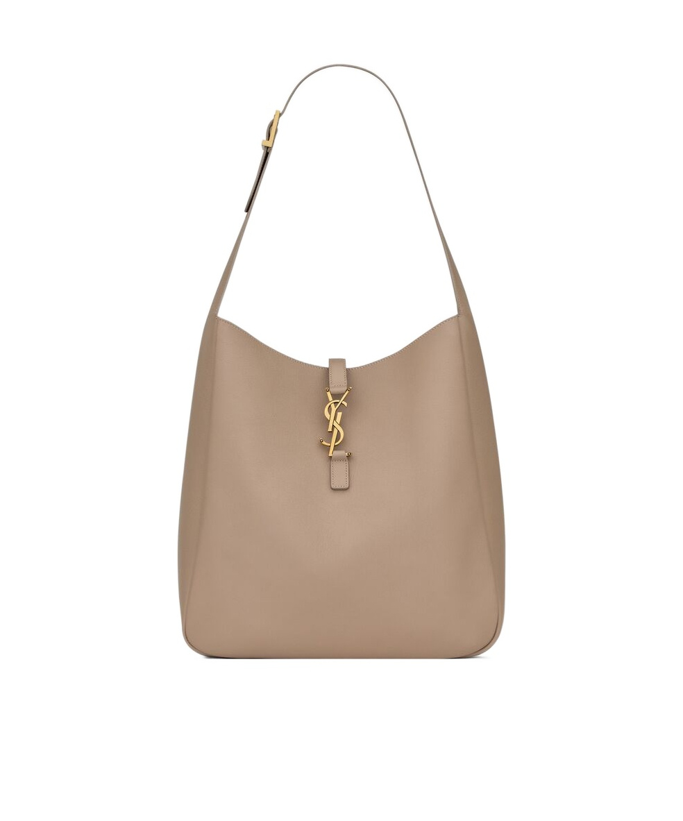 Saint Laurent Le 5 À 7 Supple Large In Smooth Leather In Dark Gray