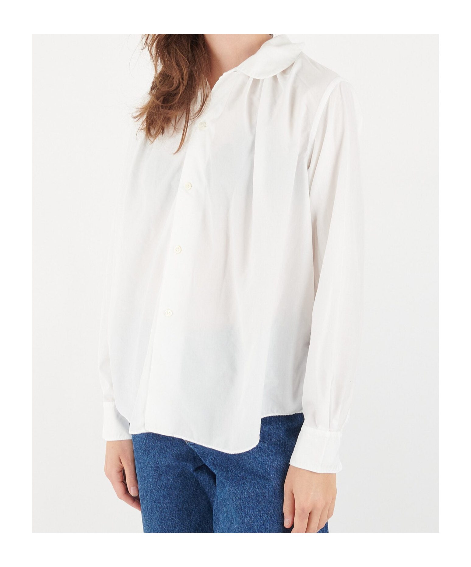 COMME DES GARÇONS ROUND COLLAR SHIRT WHITE