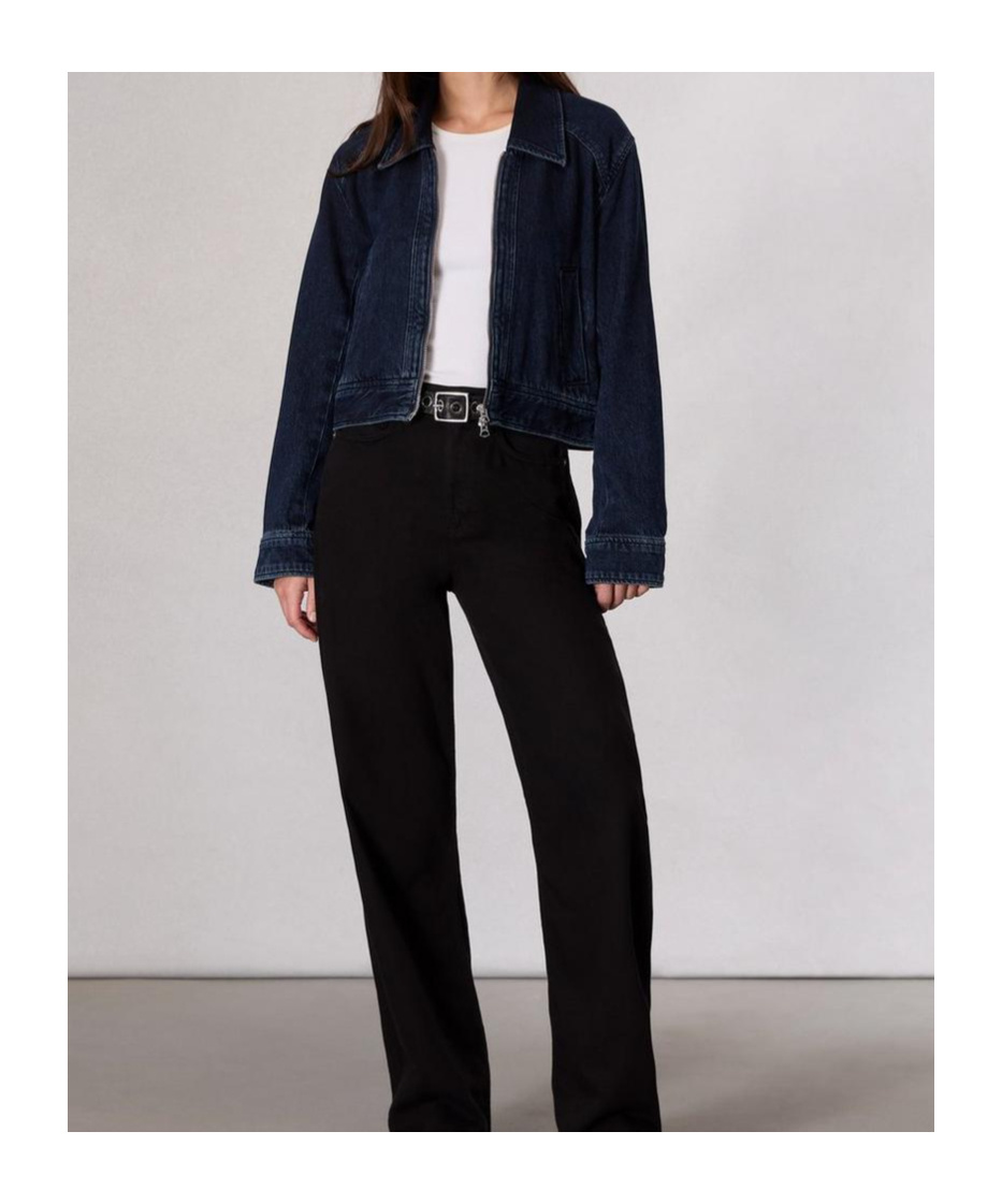 Rag & Bone Long-sleeved Denim Jacket In Black