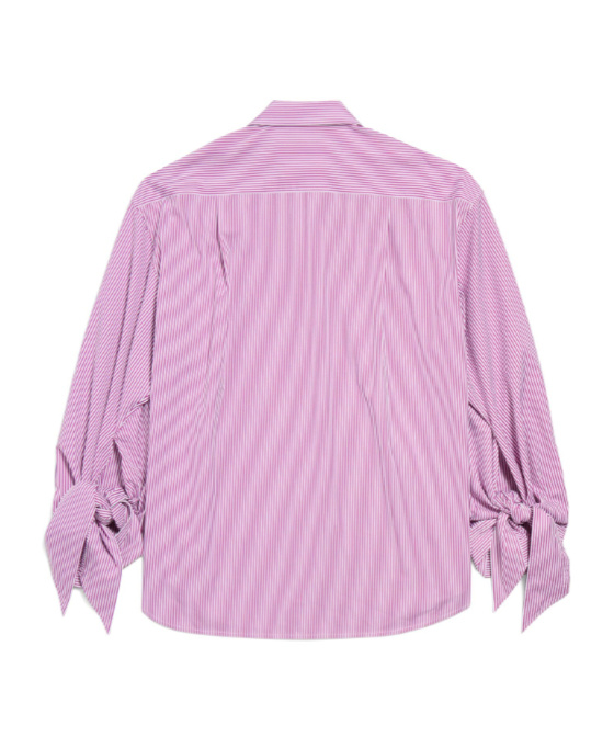 Balenciaga Knotted Cuff Shirt In Pink