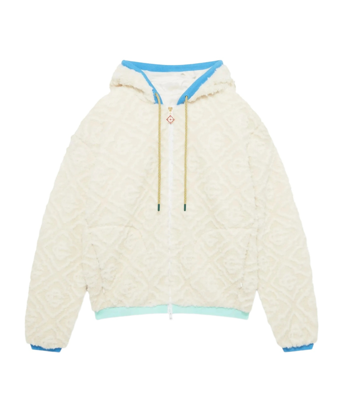 Casablanca Monogram Jacquard Oversized Fleece Jacket In White