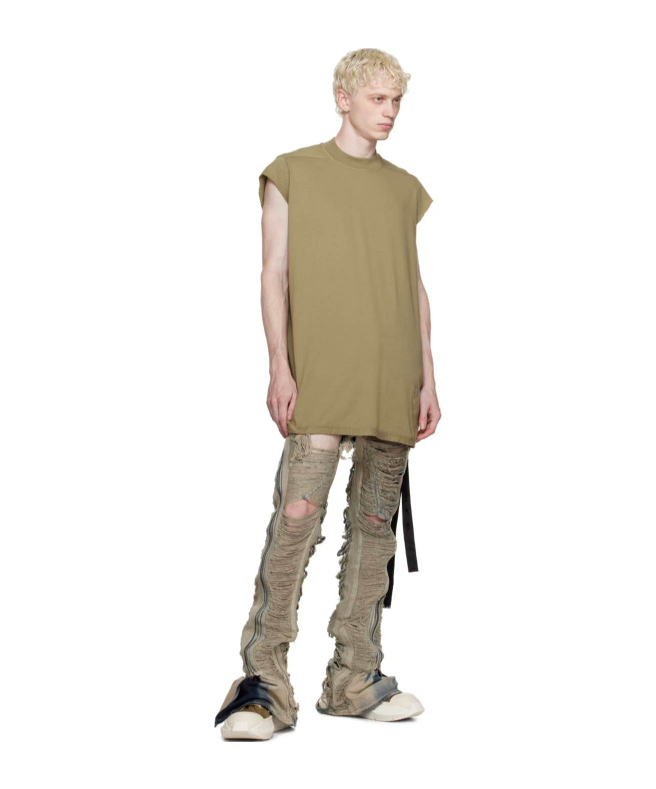 Rick Owens Drkshdw Khaki Jumbo T-shirt In Green