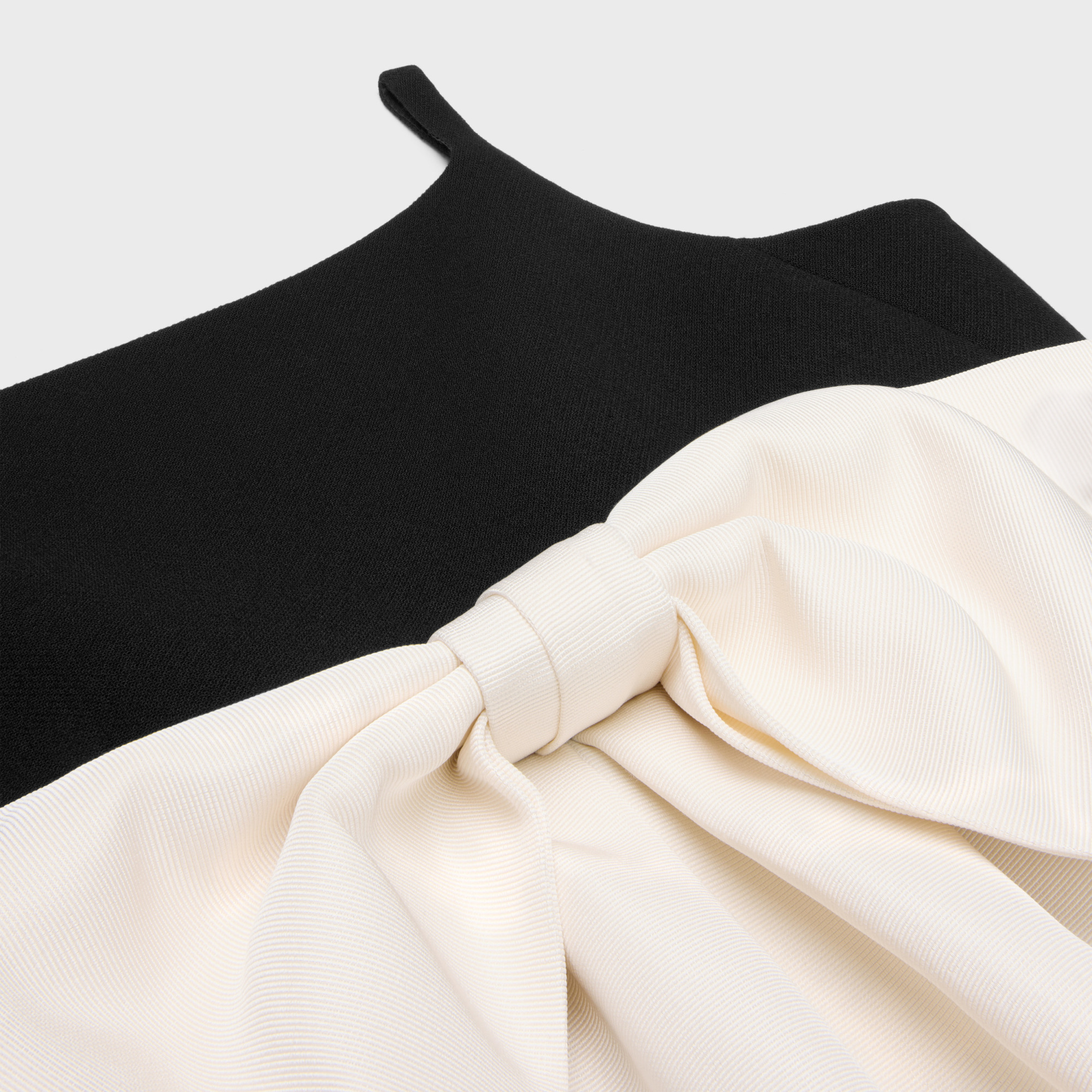 Celine Muguet Double Wool Crepe Dress In Black
