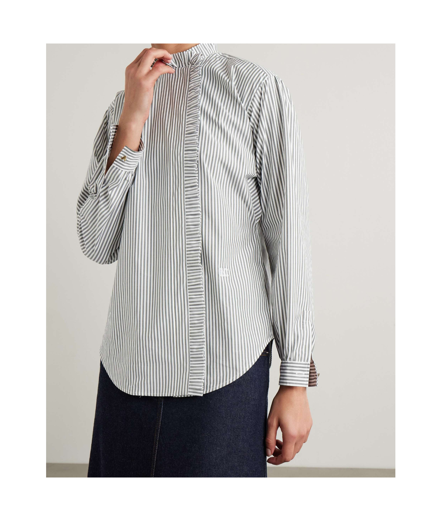 Max Mara Didy Shirt In White/grey