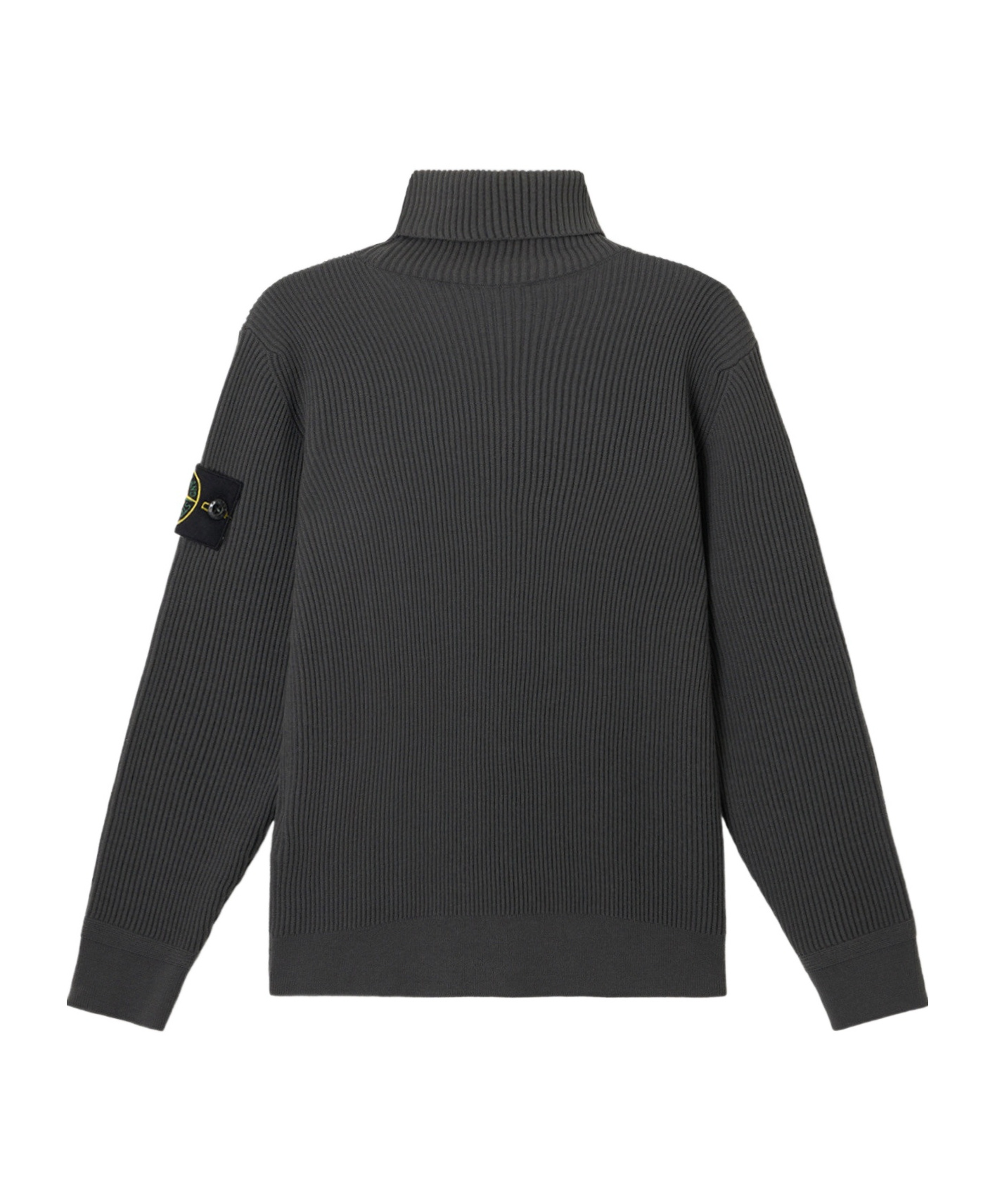 Stone Island Virgin Wool Turtleneck Sweater With Long Sleeves In Gray