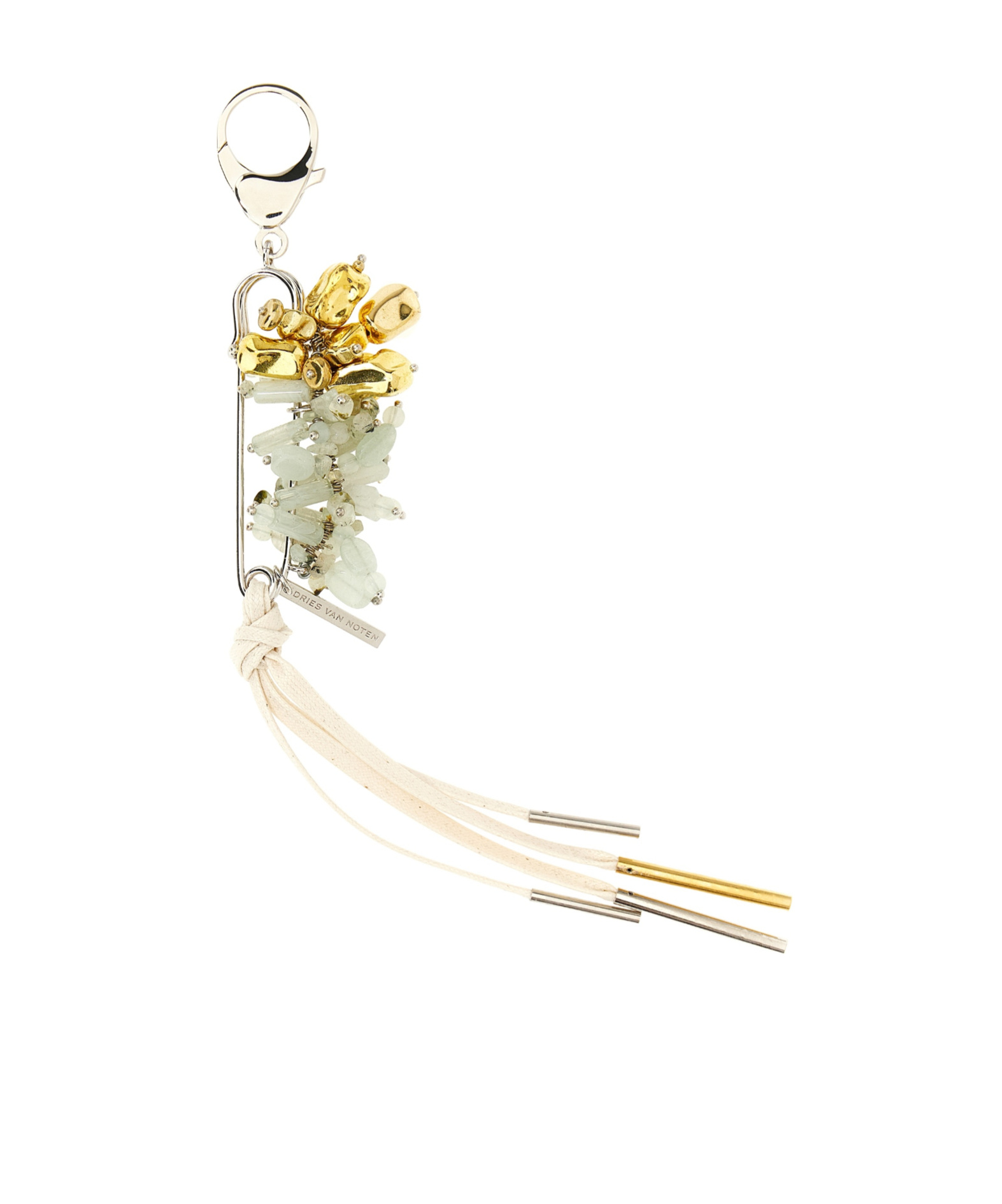 Dries Van Noten Decorative Brooch Featuring Beaded Design In Gold