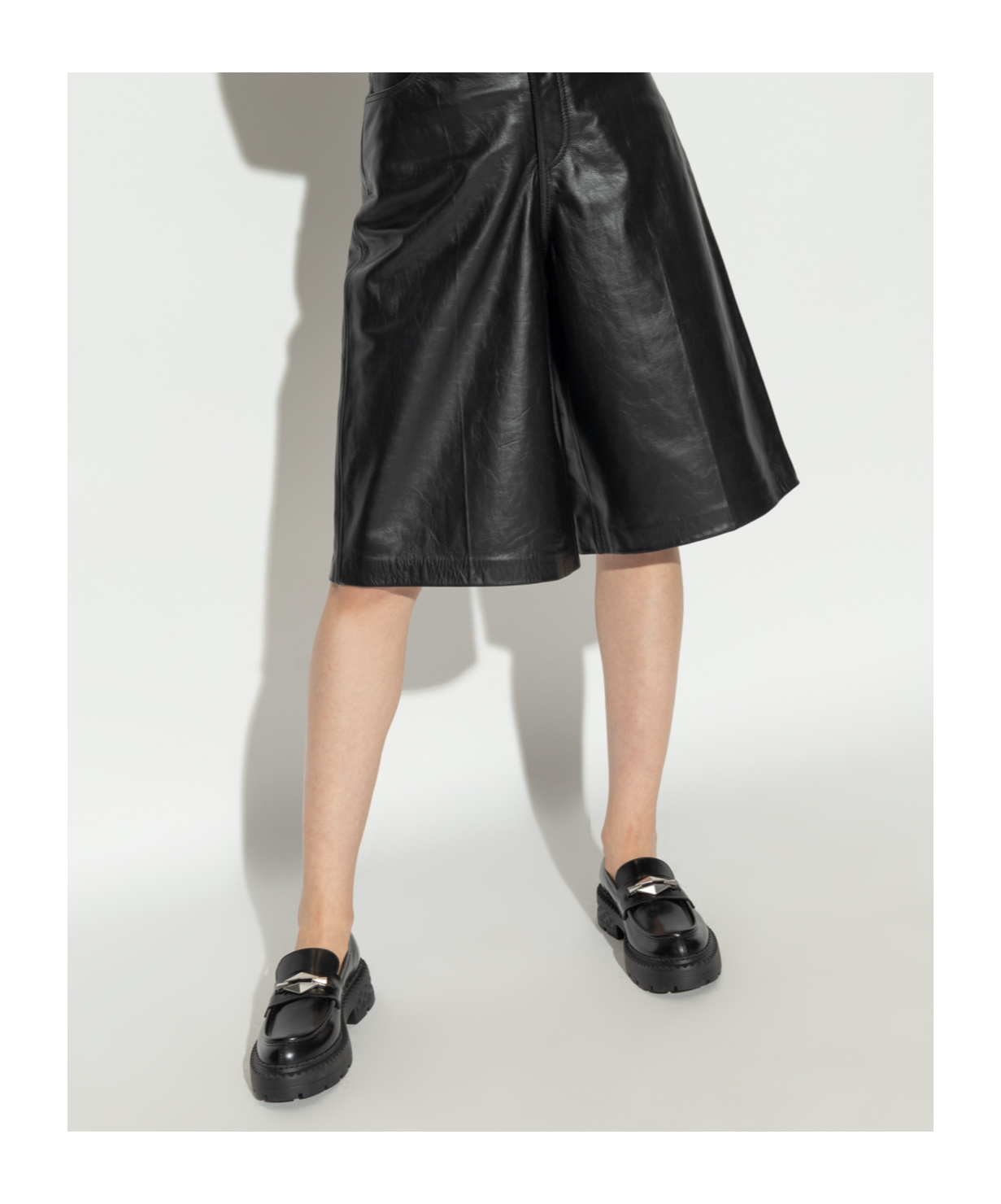 Shop Jimmy Choo Marlow Diamond Leather Loafers In Black