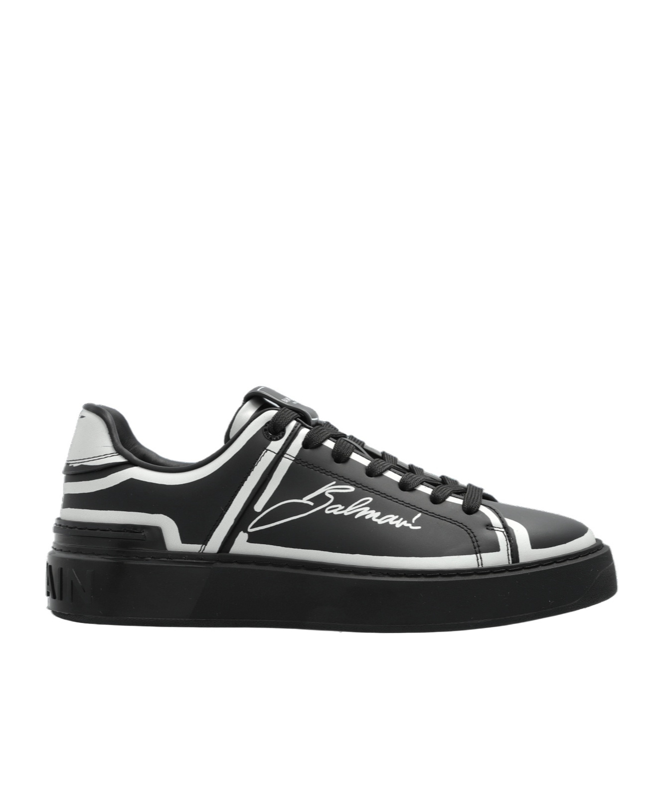 Balmain Logo-print Sneakers In Black