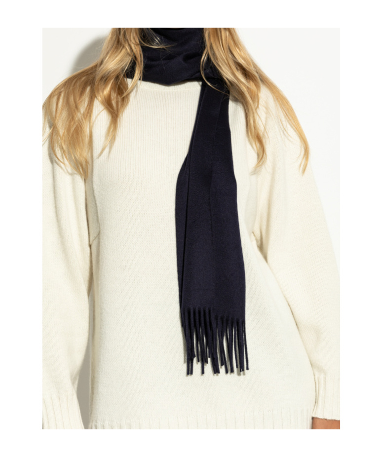 Max Mara Fringed Scarf In Blue