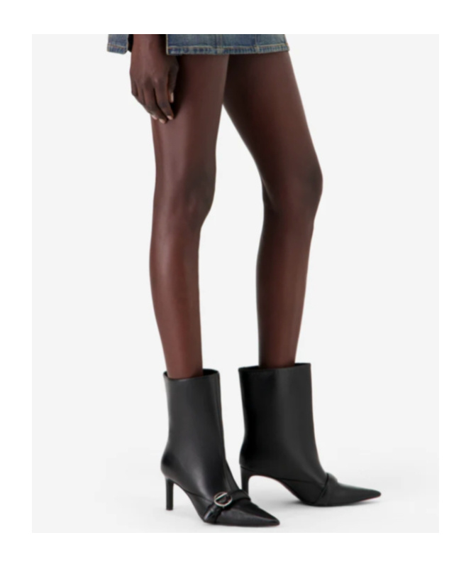 Coperni 70mm Buckle-fastening Pointed-toe Boots In Black