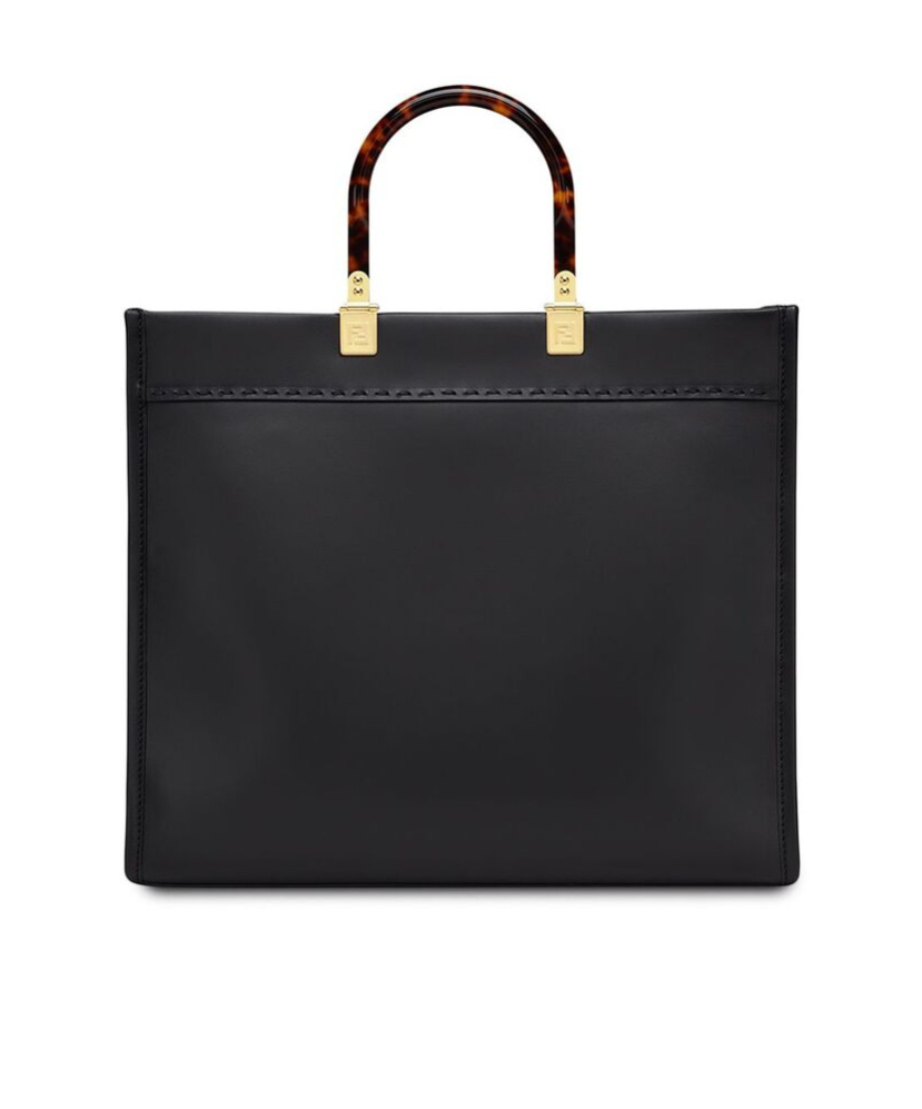 FENDI BLACK LEATHER SHOPPER