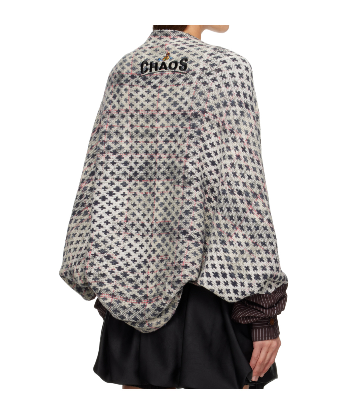 Vivienne Westwood Distressed Plaid Cardigan In Black