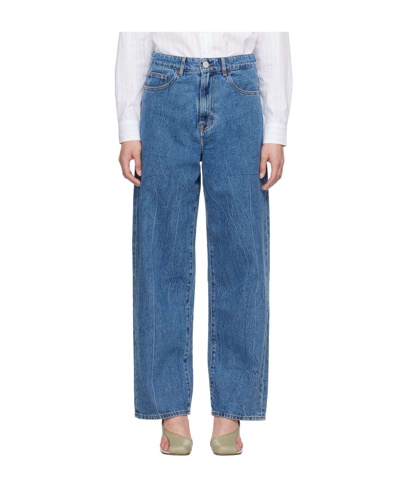 Rohe Low-rise Wide-leg Jeans In Blue