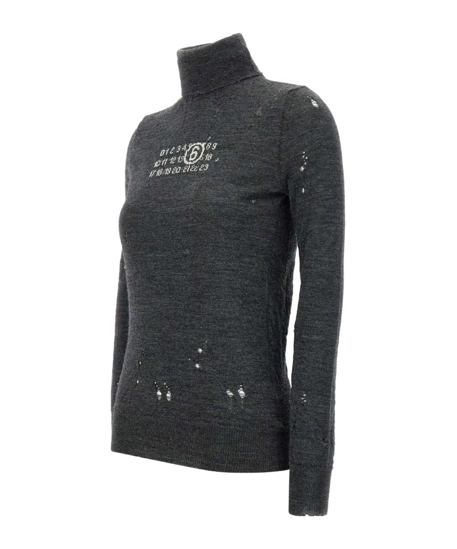 Shop Mm6 Maison Margiela Distressed Wool Sweater