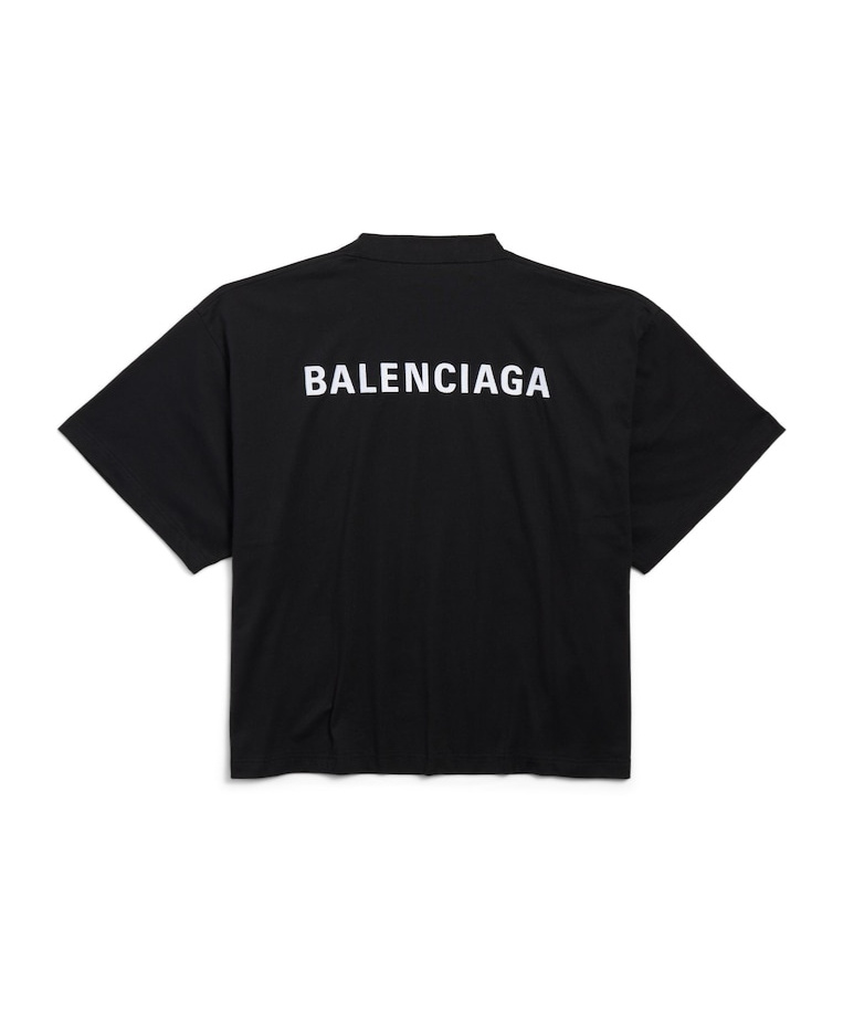 Balenciaga Medium Fit Embellished Jersey T-shirt In Black