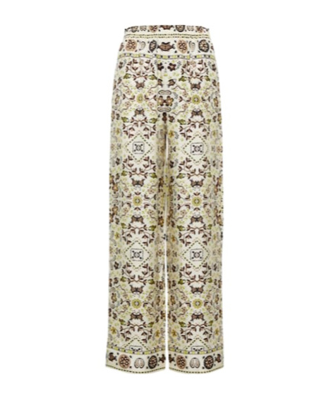 Tory Burch Printed Silk Wide-leg Pants In Multi