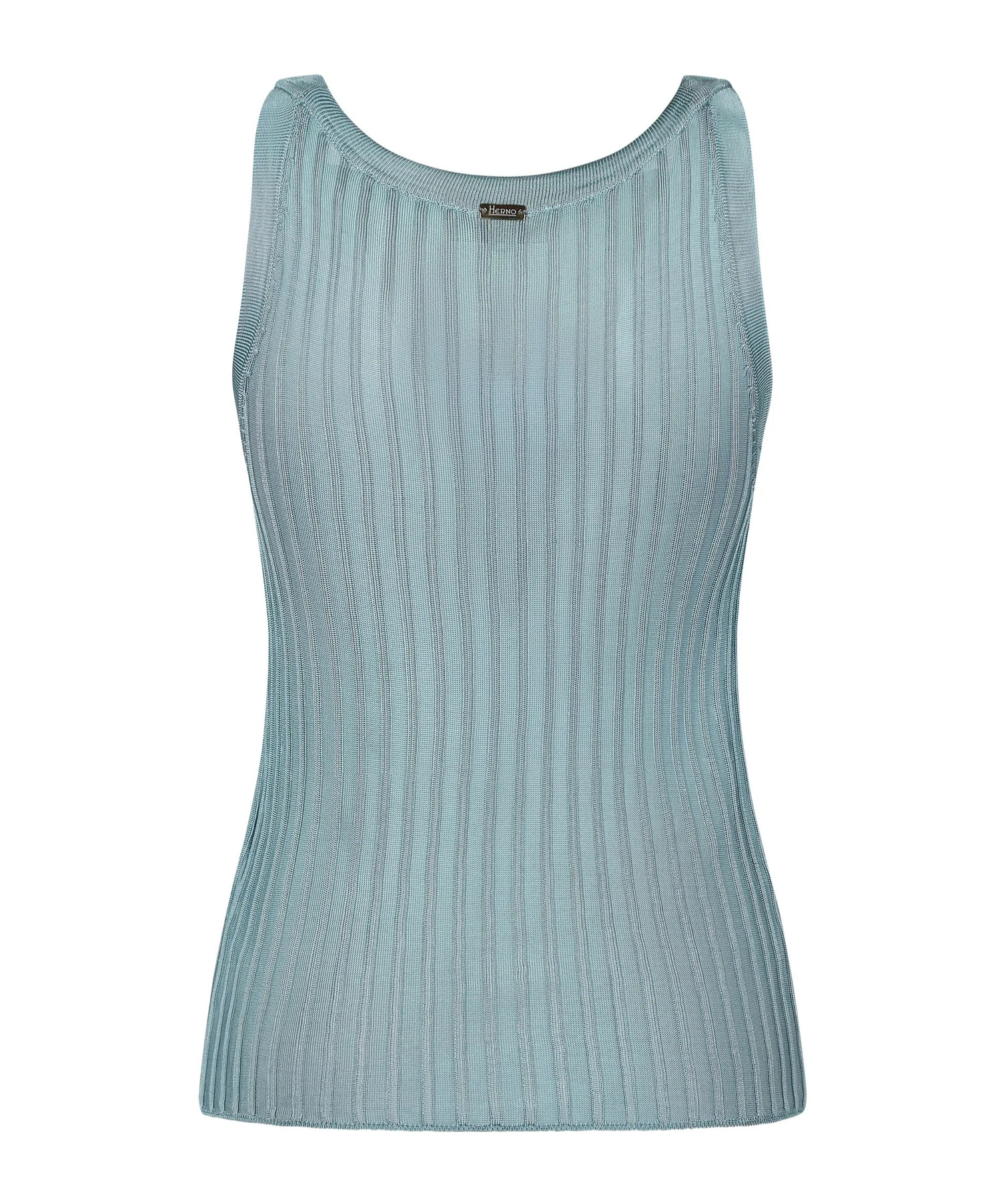 Herno Ribbed Tank Top In Blue