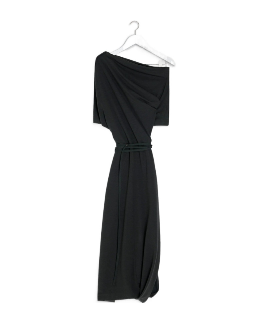 Lemaire Twisted Hem Dress In Black