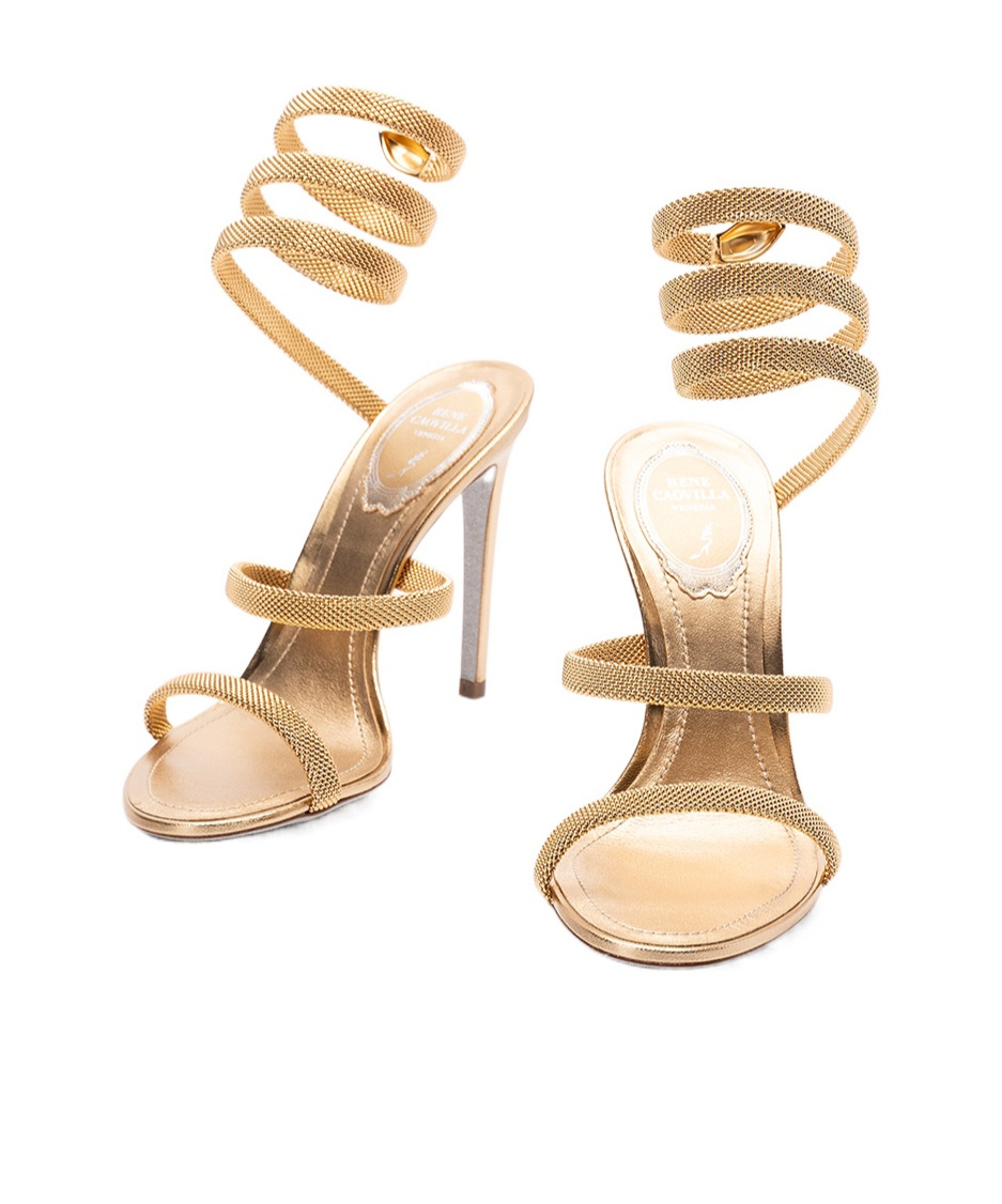 René Caovilla Round-headed High-heeled Sandals In Nude