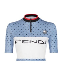 FENDI LIGHT BLUE POLKA DOT LYCRA TOP