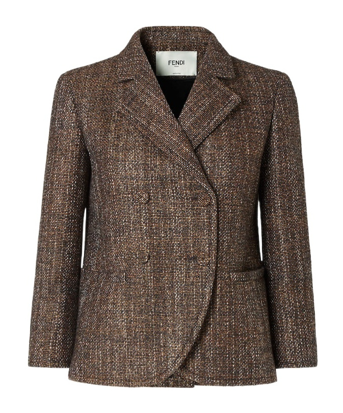 Fendi Rust Wool And Alpaca Jacket Jackets Brown In Brown