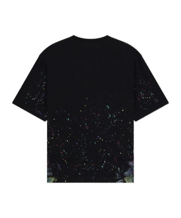 We11 Done Paint-splatter Cotton T-shirt In Black